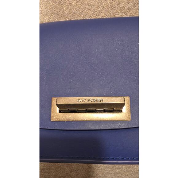 Zac Posen Denim Blue Vegan Leather Mini Crossbody - Picture 4 of 7
